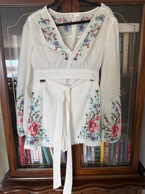 White Embroidered Blouse and shorts